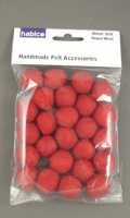 Handmade Felt Accessories - 15mm Balls - Xmas Red